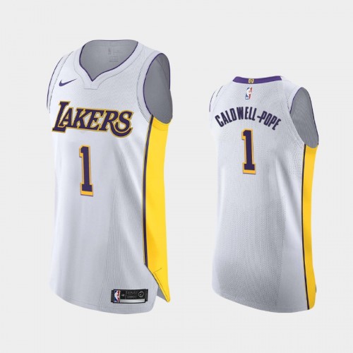 Men's Los Angeles Lakers Kentavious Caldwell-Pope #1 Association Authentic White Jersey
