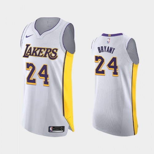 Men's Los Angeles Lakers Kobe Bryant #24 Association Authentic White Jersey