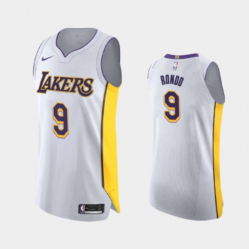 Men's Los Angeles Lakers Rajon Rondo #9 Association Authentic White Jersey