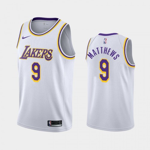 Men's Los Angeles Lakers Wesley Matthews #9 2020-21 Association White Jersey