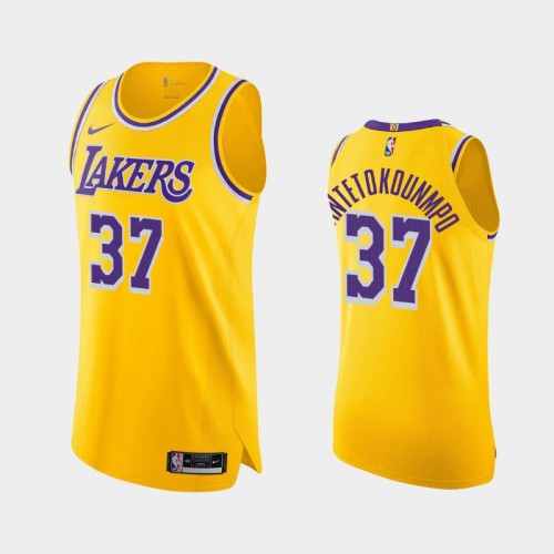Los Angeles Lakers Kostas Antetokounmpo Men's #37 Authentic Icon Edition Gold Jersey