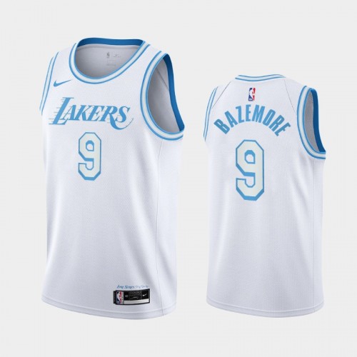 Los Angeles Lakers Kent Bazemore Men #9 City Edition 2021 Trade White Jersey