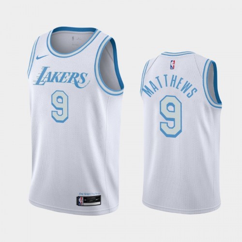 Men's Los Angeles Lakers Wesley Matthews #9 2020-21 City White Jersey