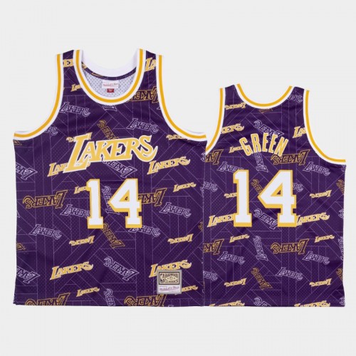 Danny Green Los Angeles Lakers #14 Purple Tear Up Pack Hardwood Classics Jersey