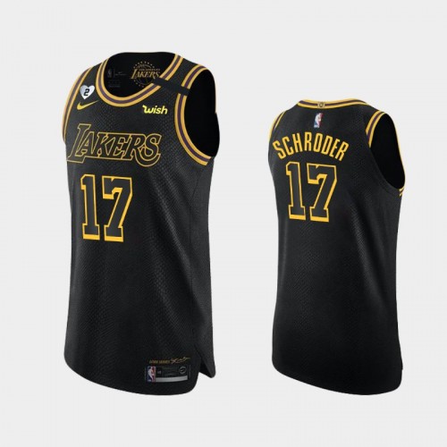 Men's Los Angeles Lakers Dennis Schroder City Honor Kobe and Gianna Authentic Black Jersey
