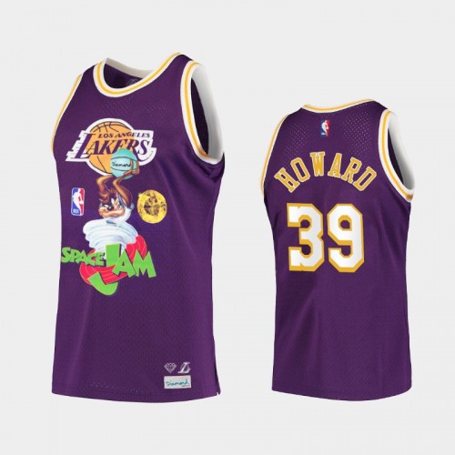 Limited Los Angeles Lakers #39 Dwight Howard Purple Diamond Supply Co. x Space Jam x NBA Jersey