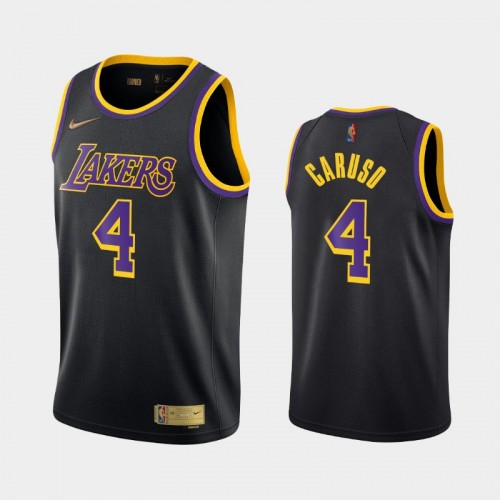 Men's Los Angeles Lakers #4 Alex Caruso 2021 Earned Black Jersey