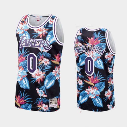 Los Angeles Lakers Russell Westbrook Men #0 Floral Fashion Multi-color HWC Mesh Jersey