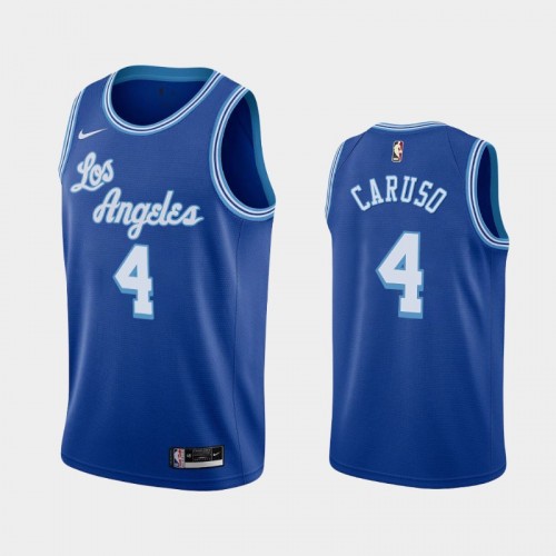 Men's Los Angeles Lakers #4 Alex Caruso 2021 Hardwood Classics Blue Jersey
