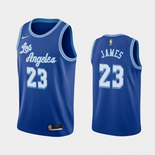 Men's Los Angeles Lakers #23 LeBron James 2021 Hardwood Classics Blue Jersey