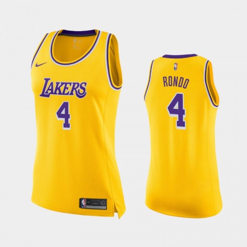 Los Angeles Lakers Rajon Rondo Women #4 Icon Edition Gold 2021 Returns Jersey