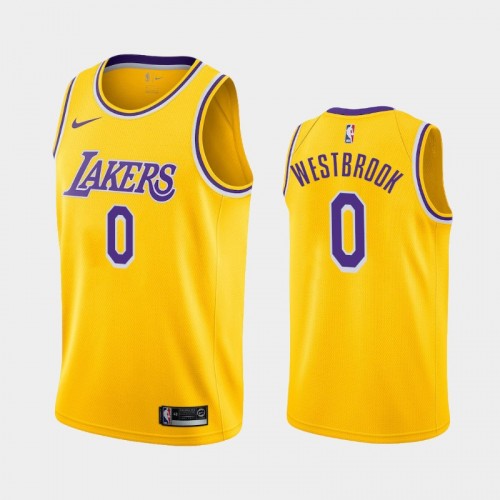 Los Angeles Lakers Russell Westbrook Men #0 Icon Edition Gold Jersey