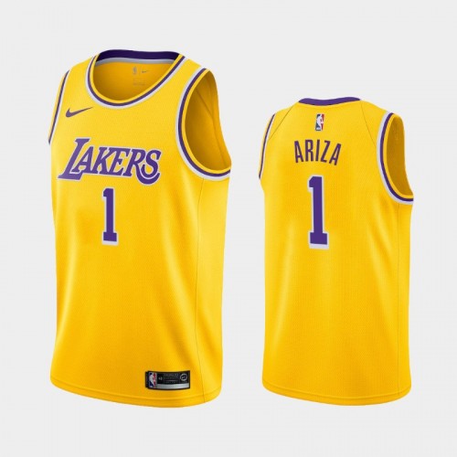 Los Angeles Lakers Trevor Ariza Men #1 Icon Edition 2021 Trade Gold Jersey