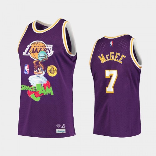 Limited Los Angeles Lakers #7 JaVale McGee Purple Diamond Supply Co. x Space Jam x NBA Jersey