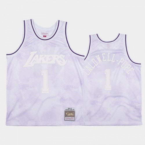 Los Angeles Lakers #1 Kentavious Caldwell-Pope White 1996-97 Cloudy Skies Jersey - Hardwood Classics