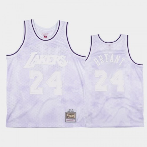 Los Angeles Lakers #24 Kobe Bryant White 1996-97 Cloudy Skies Jersey - Hardwood Classics