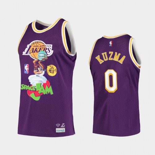 Limited Los Angeles Lakers #0 Kyle Kuzma Purple Diamond Supply Co. x Space Jam x NBA Jersey