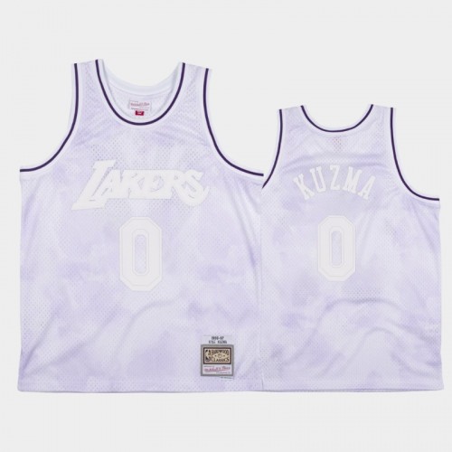 Los Angeles Lakers #0 Kyle Kuzma White 1996-97 Cloudy Skies Jersey - Hardwood Classics