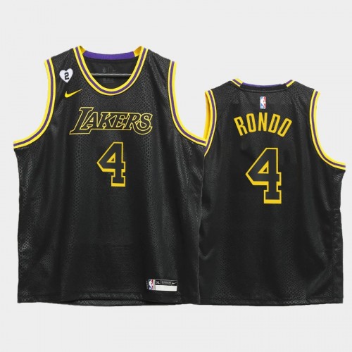 Los Angeles Lakers Rajon Rondo Youth #4 Mamba Inspired Black 2021 Returns Jersey