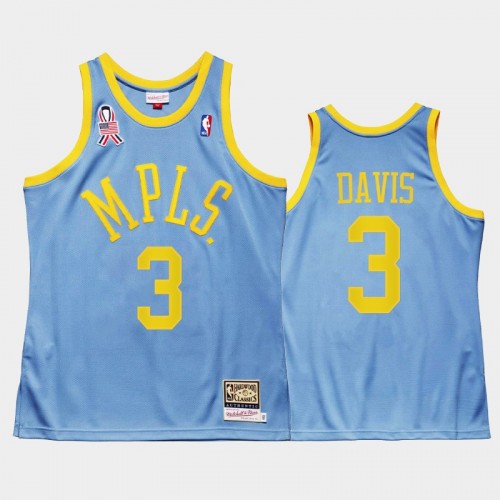 Men Los Angeles Lakers #3 Anthony Davis Blue 2002 Minneapolis 5x championship Jersey - MPLS Throwback
