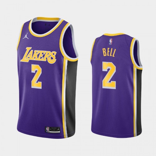 Men's Los Angeles Lakers Jordan Bell #2 2020-21 Statement Purple Jersey