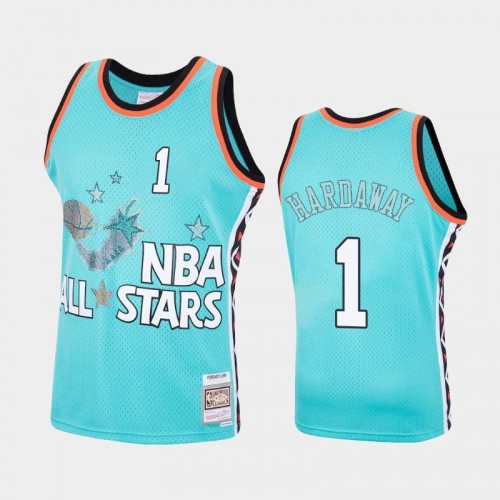 Magic #1 Penny Hardaway 1996 All-Star Rhinestone Eastern Teal Jersey