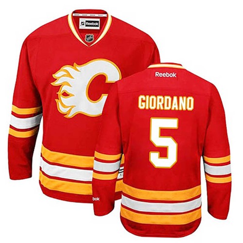 Mark Giordano #5 Red Alternate Authentic Jersey