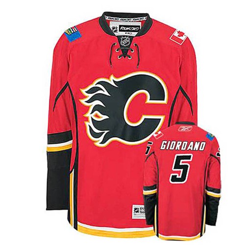 Mark Giordano #5 Red Home Authentic Jersey