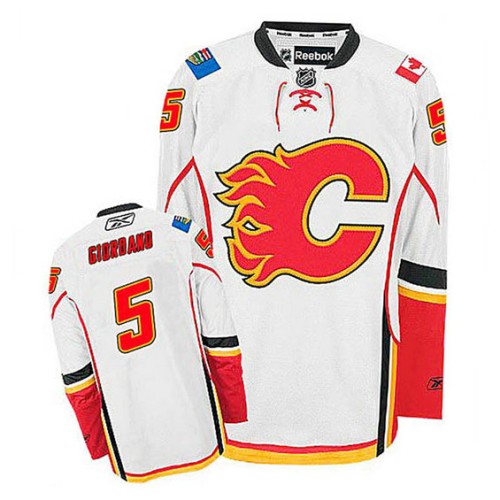 Mark Giordano #5 White Away Authentic Jersey