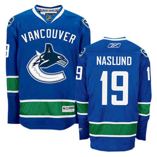 Markus Naslund #19 Navy Blue Home Jersey