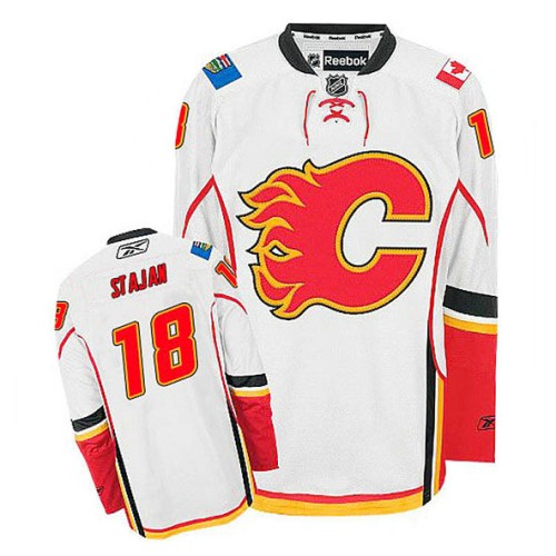 Matt Stajan #18 White Away Jersey