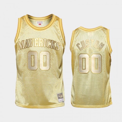 Limited Gold Dallas Mavericks #00 Custom Midas SM Jersey