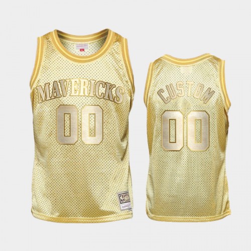 Limited Gold Dallas Mavericks #00 Custom Midas SM Jersey