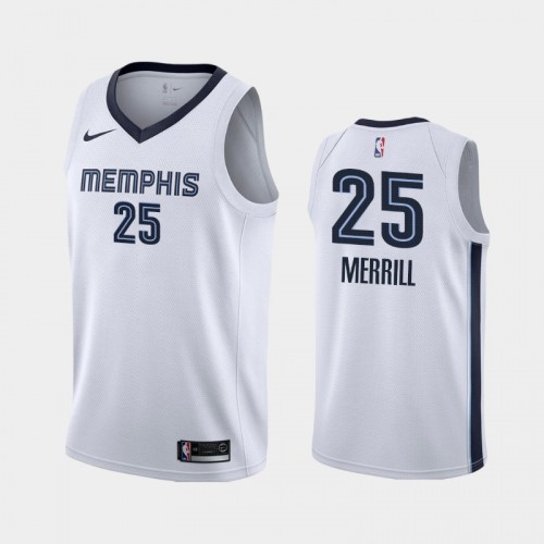 Memphis Grizzlies Sam Merrill Men #25 Association Edition 2020 NBA Draft White Jersey