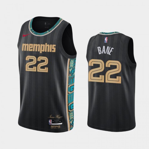Men's Memphis Grizzlies #22 Desmond Bane 2020-21 City Black Jersey