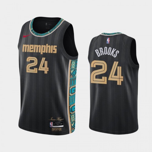 Men's Memphis Grizzlies #24 Dillon Brooks 2020-21 City Black Jersey