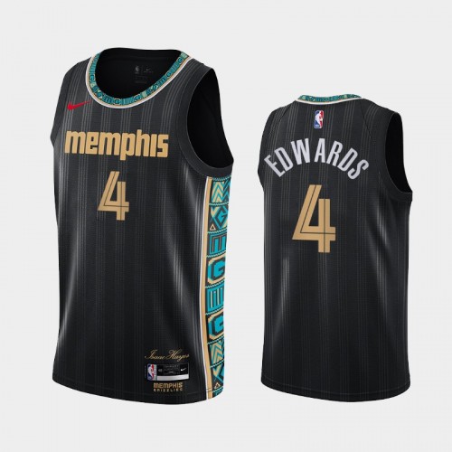 Memphis Grizzlies Carsen Edwards Men #4 City Edition 2021 Trade Black Jersey