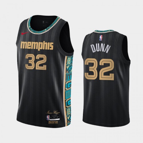 Memphis Grizzlies Kris Dunn Men #32 City Edition 2021 Trade Black Jersey