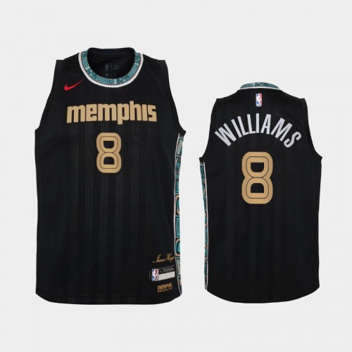 Ziaire Williams Youth #8 City Edition 2021 NBA Draft Black Jersey