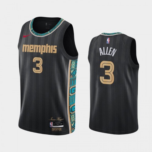 Men's Memphis Grizzlies #3 Grayson Allen 2020-21 City Black Jersey