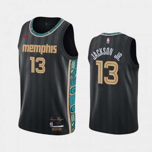 Men's Memphis Grizzlies #13 Jaren Jackson Jr. 2020-21 City Black Jersey