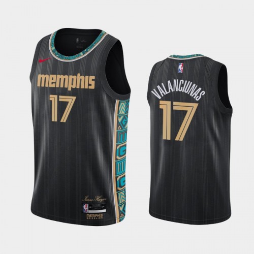 Men's Memphis Grizzlies #17 Jonas Valanciunas 2020-21 City Black Jersey