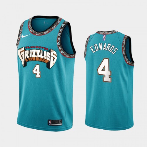 Memphis Grizzlies Carsen Edwards Men #4 Classic Edition 2021 Trade Teal Jersey