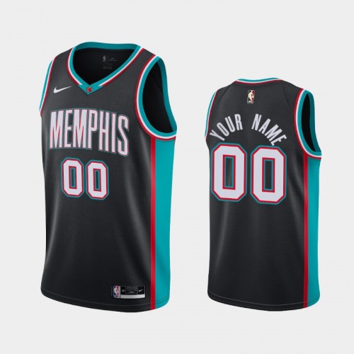 Men's Memphis Grizzlies #00 Custom 2020-21 Hardwood Classics Black Jersey