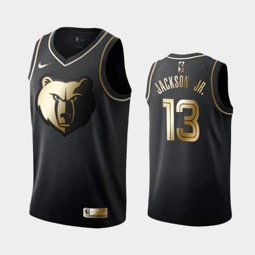 Men's Memphis Grizzlies #13 Jaren Jackson Jr. Black Golden Logo Jersey