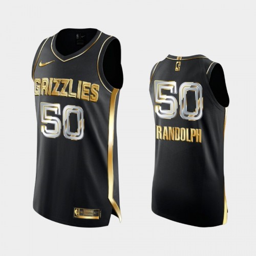 Memphis Grizzlies Zach Randolph Men #50 Retired Number Black Golden Authentic Jersey