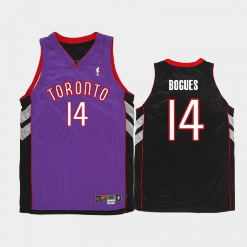 Men's 1999-2001 Toronto Raptors #14 Muggsy Bogues Purple Throwback Road Jersey