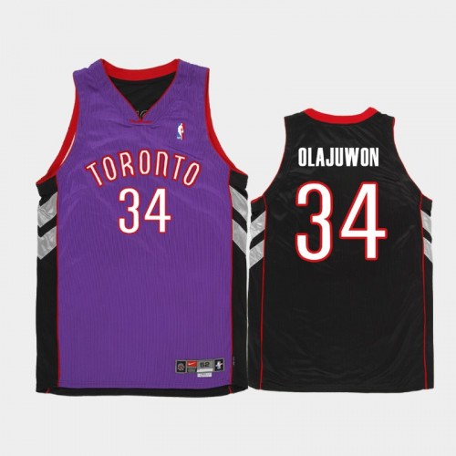 Men's 2001-02 Toronto Raptors #34 Hakeem Olajuwon Purple Throwback Road Jersey