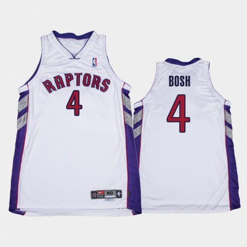 Men's 2003-04 Toronto Raptors #4 Chris Bosh White Throwback Home Jersey