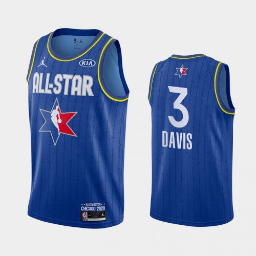 Men's 2020 NBA All-Star Game Los Angeles Lakers #3 Anthony Davis Finished Jersey - Blue